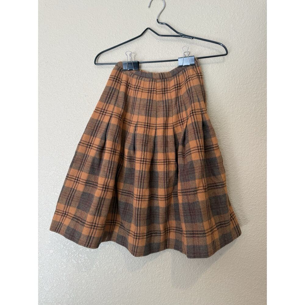Vintage Pitlochry Skirt Scottish 100% Wool Plaid Pleated Womens